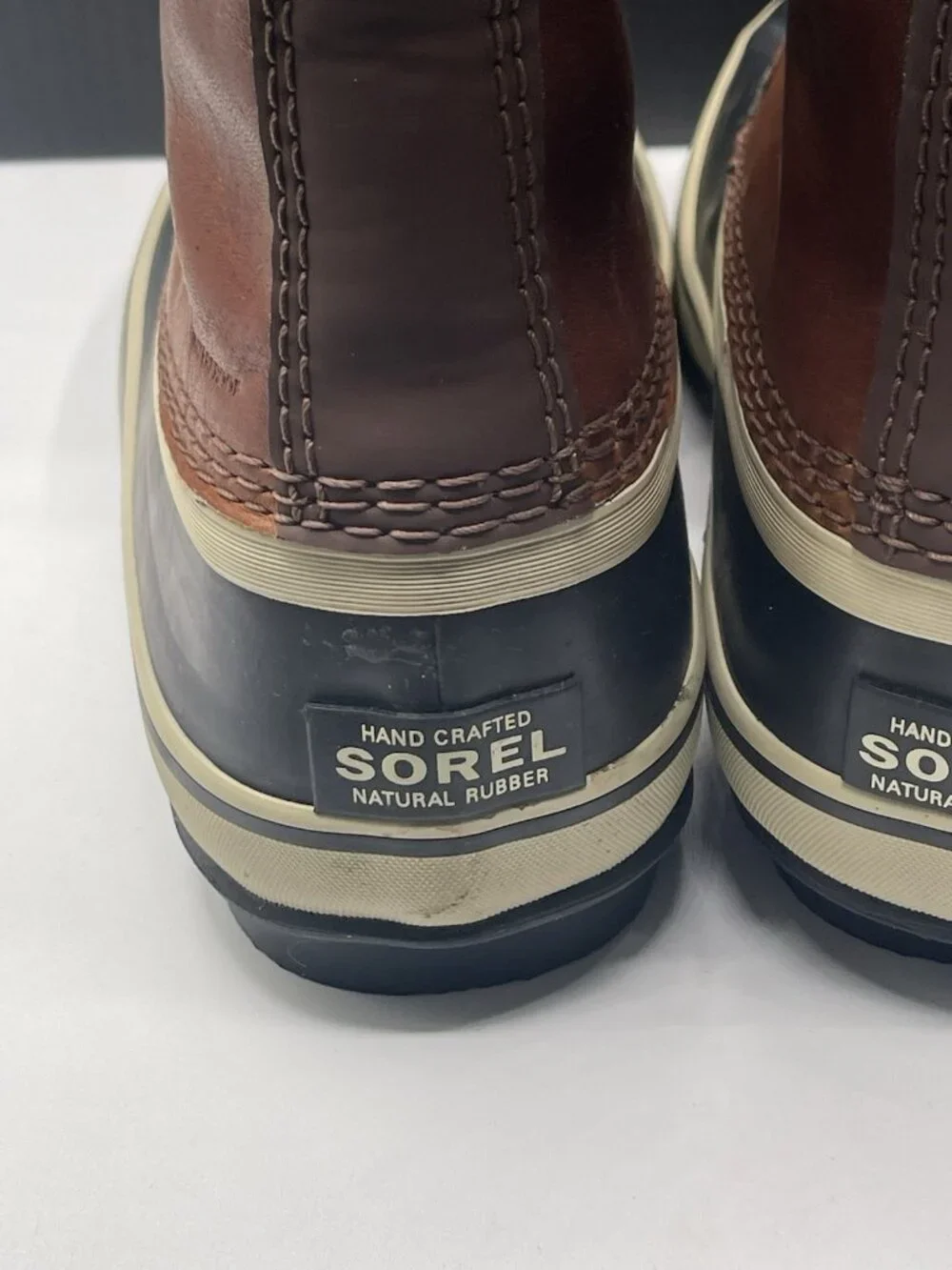 Sorel 1964 Premium‎ Duck Boots Brown Waterproof Leather Size 8.5 Oxford Tan